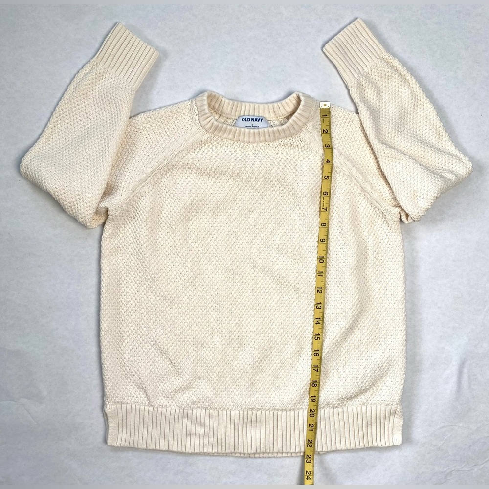 Old Navy Women’s Cream Textured Pullover Tunic Sweater Crew Neck Size S - Picture 10 of 11